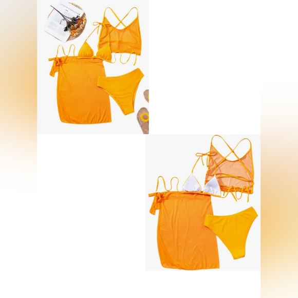 New with tags. Shein 4 piece Yellow Bikini set. Size S - Picture 9 of 9